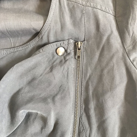 TopShop Biker Style Jacket Sz US6 S/M Grey Full Zp - Picture 3 of 7